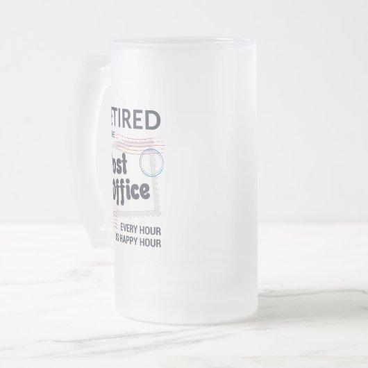 郵便労退職した働者退職郵便配達人おもしろい フロストグラスビールジョッキ (正面左)