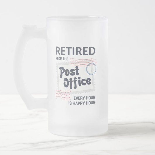 郵便労退職した働者退職郵便配達人おもしろい フロストグラスビールジョッキ (左)