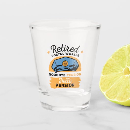郵便労退職した働者郵便運送業者の退職 ショットグラス (正面)