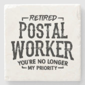 郵便労退職した働者郵便配達人が優先を解除 ストーンコースター (正面)