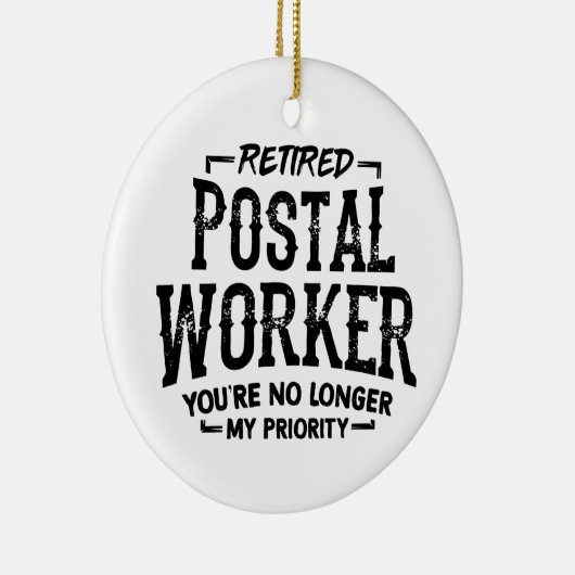 郵便労退職した働者郵便配達人が優先を解除 セラミックオーナメント (右)