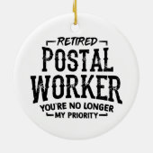 郵便労退職した働者郵便配達人が優先を解除 セラミックオーナメント (裏面)