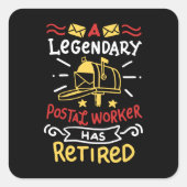 郵便労退職した働者郵便配達人退職金 スクエアシール (正面)