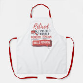 郵便労退職した働者除おもしろい外年金Gag エプロン (正面)