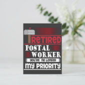 郵便労退職した働者除おもしろい職者 ポストカード (スタンド正面)