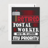 郵便労退職した働者除おもしろい職者 ポストカード (正面/裏面)