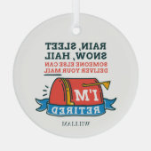 郵便労退職した働者除カスタム職者 ガラスオーナメント (裏面)