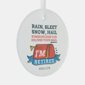 郵便労退職した働者除カスタム職者 ガラスオーナメント (正面右)