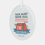 郵便労退職した働者除カスタム職者 ガラスオーナメント (正面左)