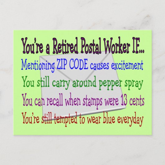 郵便労退職した働者 – Tシャおもしろいツとギフト ポストカード (正面)