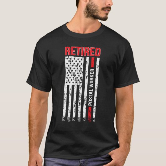 郵便労退職した働者U.S.フラグ郵便配達員の退職2 Tシャツ (正面)