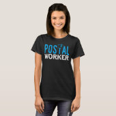 郵便勤務者レタリング郵便配達人郵便運送業者 Tシャツ (正面フル)
