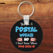 郵便勤務者郵便配達人郵便局 キーホルダー (正面)