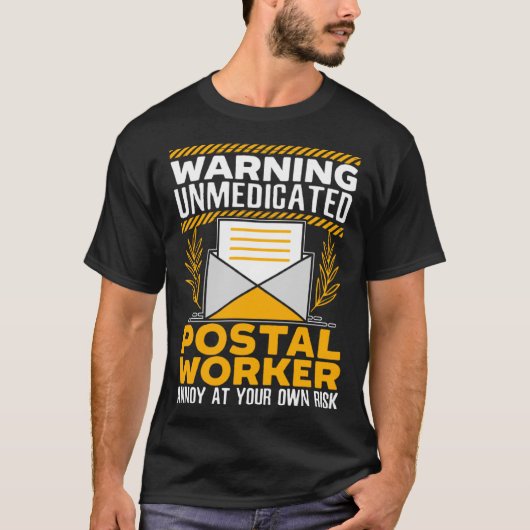 郵便勤務者郵便配達出荷郵便エスカー Tシャツ (正面)