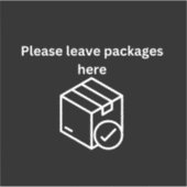 郵便受け小包ステッカー黒い背景 シール (正面)