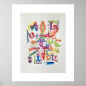 郵便受け抽象芸術の水彩画への旅 ポスター (正面)