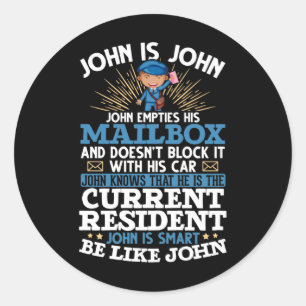 郵便員おもしろい郵便局員 ラウンドシール