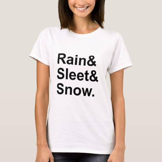 郵便天気条件 | 雨 みぞれ 雪 Tシャツ (正面)