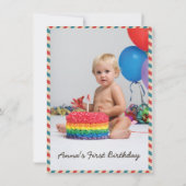 郵便封筒。誕生日招待状. 招待状 (裏面)