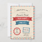 郵便封筒。誕生日招待状. 招待状 (正面)