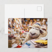 郵便局の羊の眠るイラスト シーズンポストカード (正面/裏面)