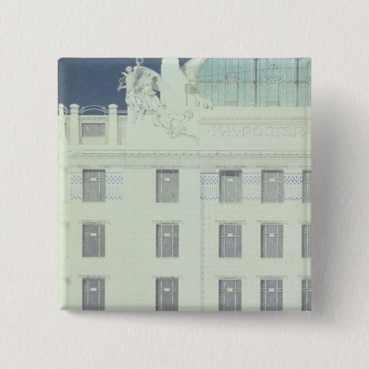 郵便局の貯蓄銀行、ウィーン 缶バッジ (正面)