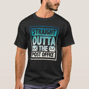 郵便局の郵便局員の郵便配達をまっすぐ出る Tシャツ