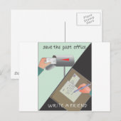 郵便局を救って下さい/友人を書いて下さい ポストカード (正面/裏面)