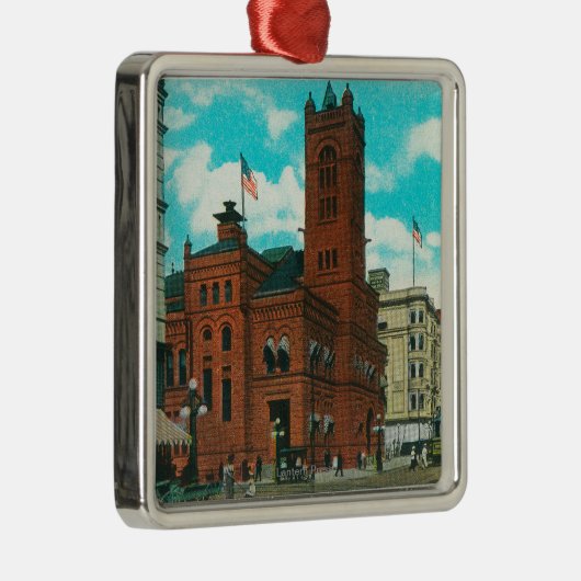 郵便局を見るK Stからの東の眺め メタルオーナメント (右)