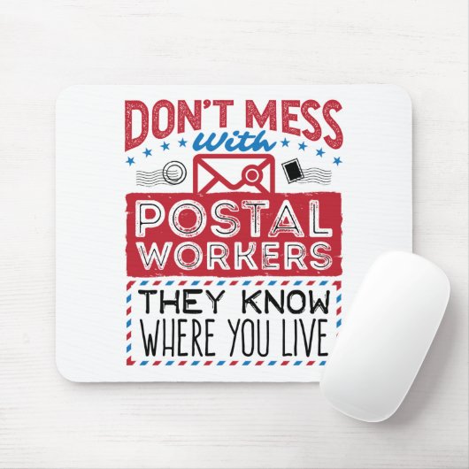 郵便局員おもしろいが自分の住む場所を知る マウスパッド (マウス)