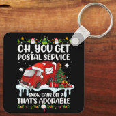 郵便局員おもしろいクリスマスジョークの郵便配達人あなたが得る キーホルダー (裏面)