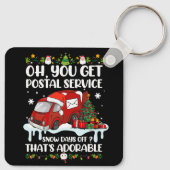 郵便局員おもしろいクリスマスジョークの郵便配達人あなたが得る キーホルダー (裏面)
