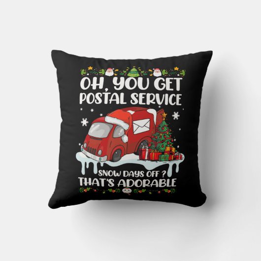 郵便局員おもしろいクリスマスジョークの郵便配達人あなたが得る クッション (裏面)