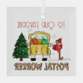 郵便局員のお気に入りのクリスマスに ガラスオーナメント (裏面)