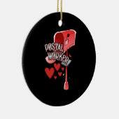 郵便局員のハート – ラブポストワーカーメール セラミックオーナメント (右)