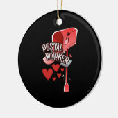 郵便局員のハート – ラブポストワーカーメール セラミックオーナメント (左)