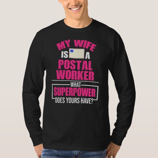 郵便局員の妻パワー郵便配達人 Tシャツ (正面)