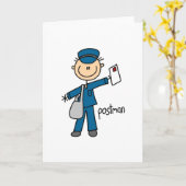 郵便局員の棒の姿カード カード (黄色い花)