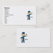 郵便局員の棒の姿 名刺 (正面/裏面)