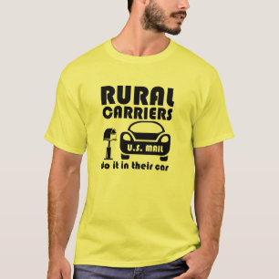 郵便局員の農村部の航空会社は彼らの車でそれを行う Tシャツ