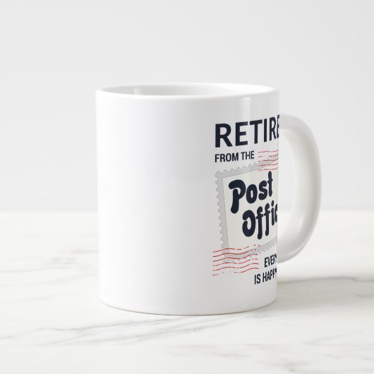 郵便局員の退職メールおもしろいマン ジャンボコーヒーマグカップ (正面右)