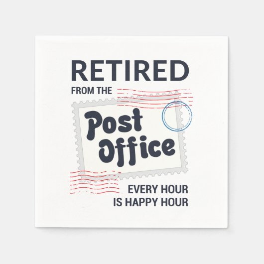 郵便局員の退職メールおもしろいマン スタンダードカクテルナプキン (正面)
