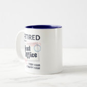 郵便局員の退職メールおもしろいマン ツートーンマグカップ (正面左)