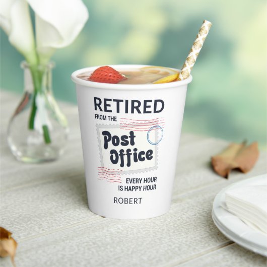 郵便局員の退職メールおもしろいマン 紙コップ (インサイチュ)