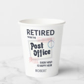 郵便局員の退職メールおもしろいマン 紙コップ (正面)