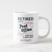 郵便局員の退職メールパーソナライズされたマン ジャンボコーヒーマグカップ (右)