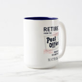 郵便局員の退職メールパーソナライズされたマン ツートーンマグカップ (正面右)