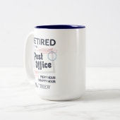 郵便局員の退職メールパーソナライズされたマン ツートーンマグカップ (正面左)