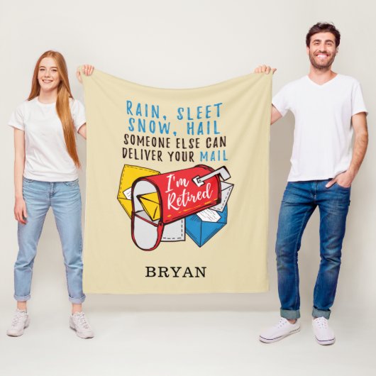 郵便局員の退職メールパーソナライズされたマン フリースブランケット (インサイチュ)