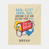 郵便局員の退職メールパーソナライズされたマン フリースブランケット (正面)